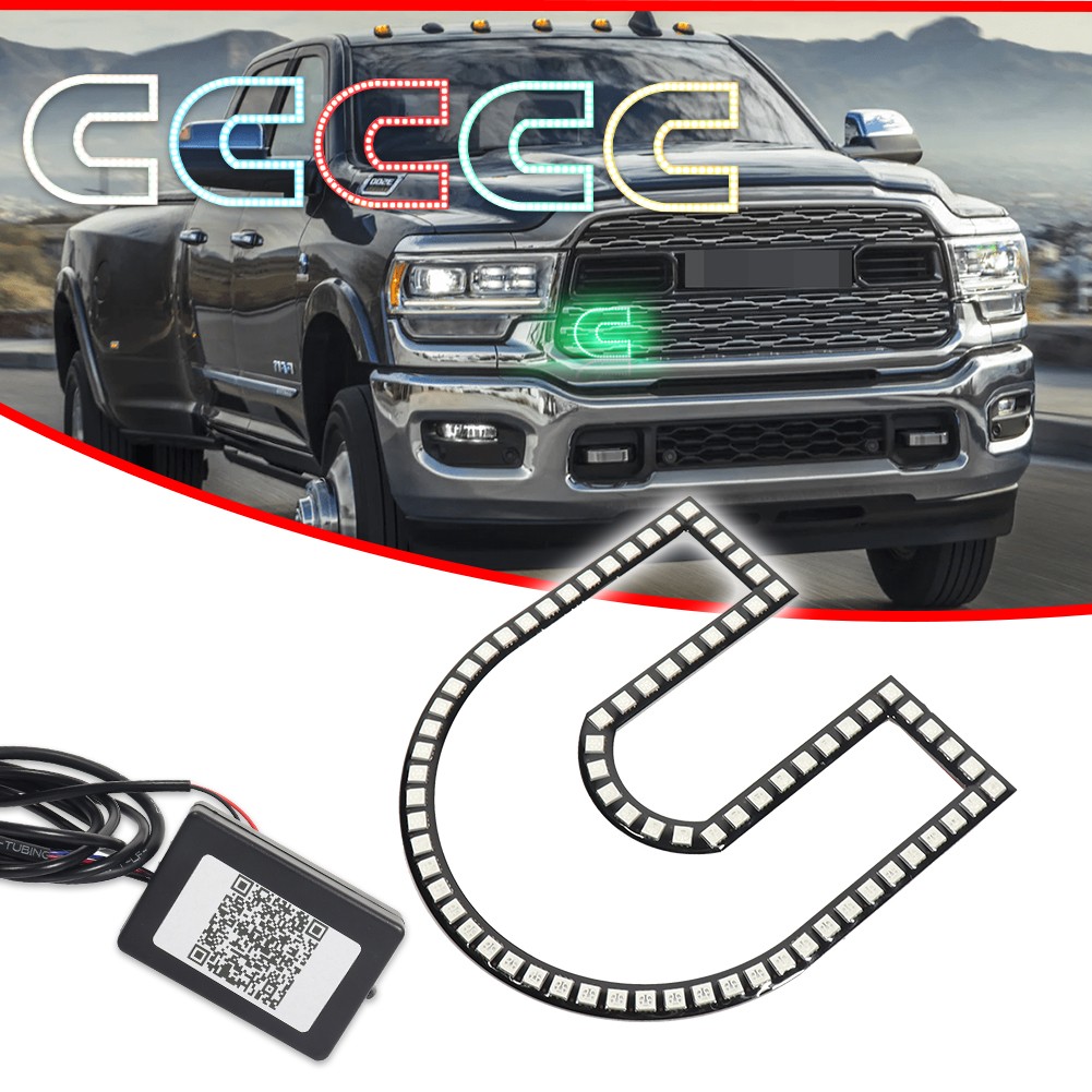 Front Grille RGB C Ring Illuminated LED Lights for Dodge RAM 1500 2500 3500 4500