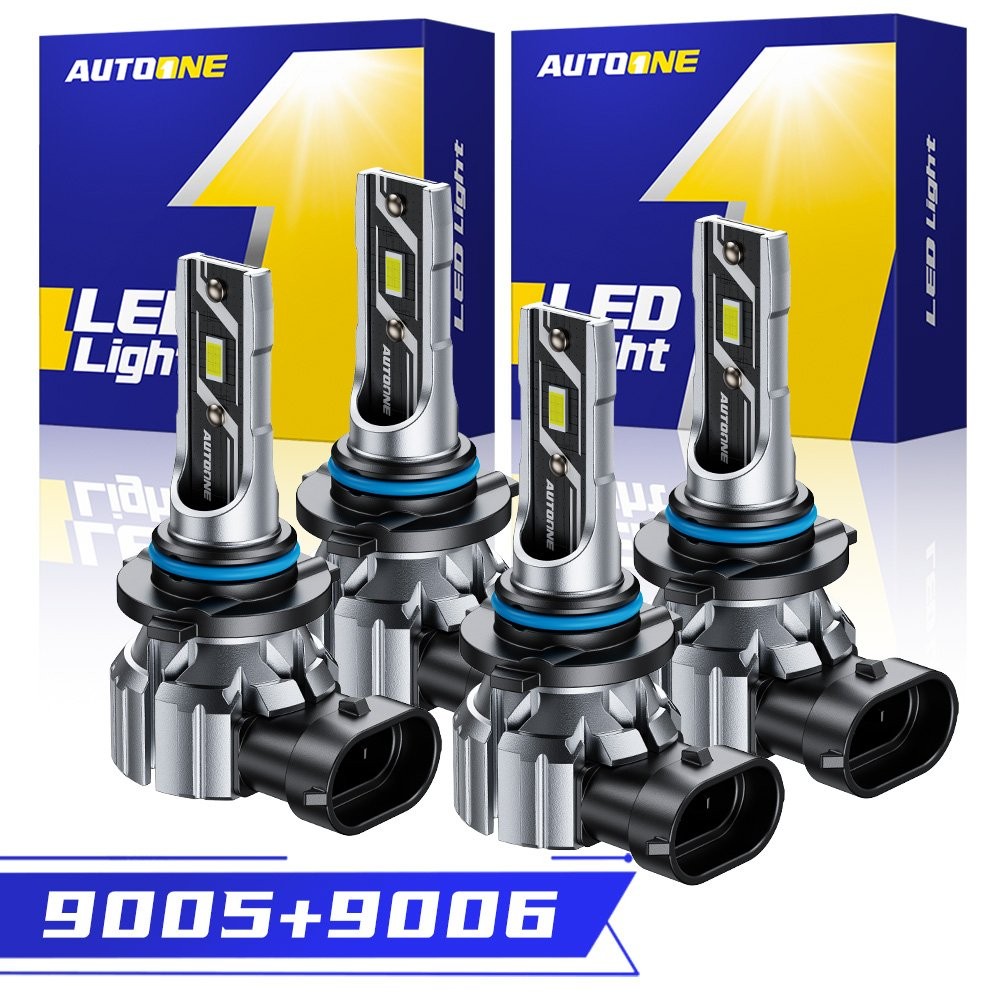 4X 9006 9005 LED Headlight Kit Combo Bulbs High Low Beam 6500K White 80000LM E3