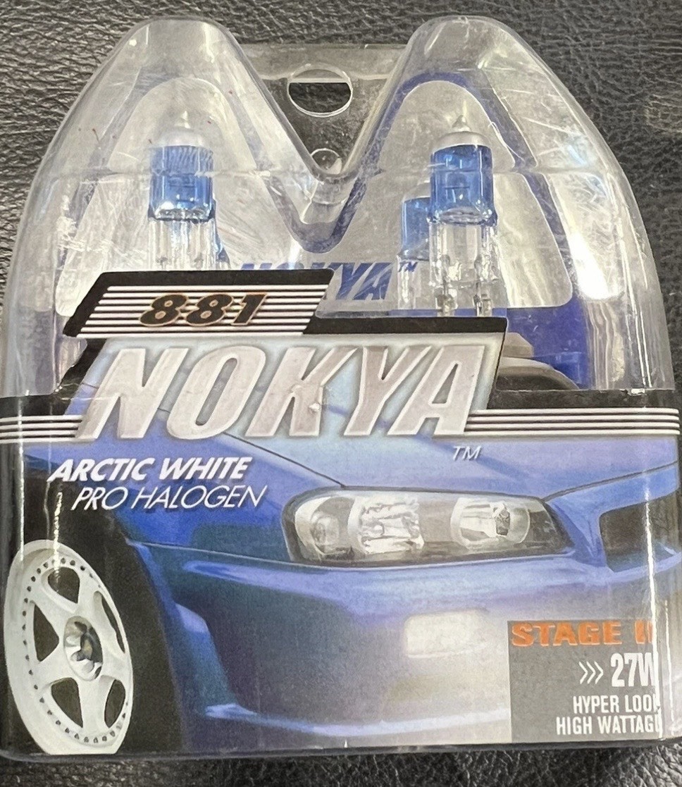 Nokya Arctic White Pro Halogen Headlight Bulbs 881 27w 7000K Stage 1 NOK6521