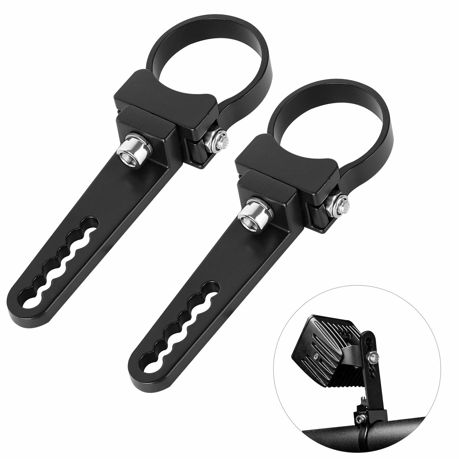 2X 2″ 51mm Bull Bar Roll Cage Mount Bracket Tube Clamps LED Light Bar Offroad