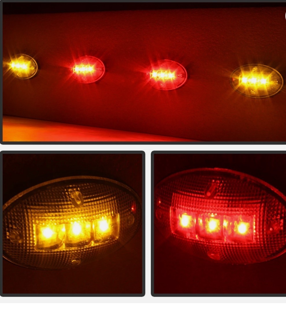 Xtune 4pc LED DUALLY Fender Side Marker Lights CLEAR lens F250/F350/F450/F550