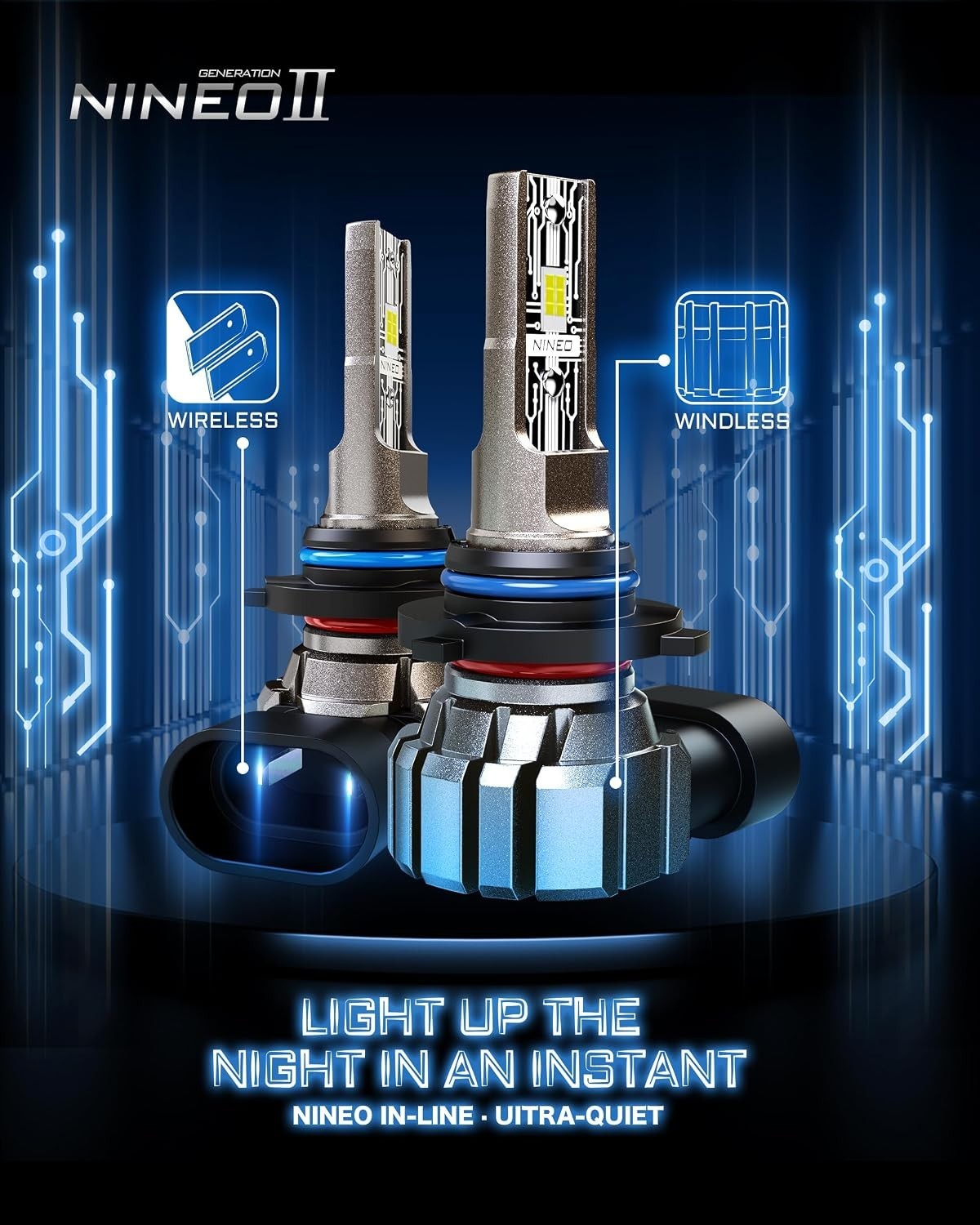 High-Performance 9005 9006 Fog Light Bulbs, 50,000 Hours Lifetime & 360° Range