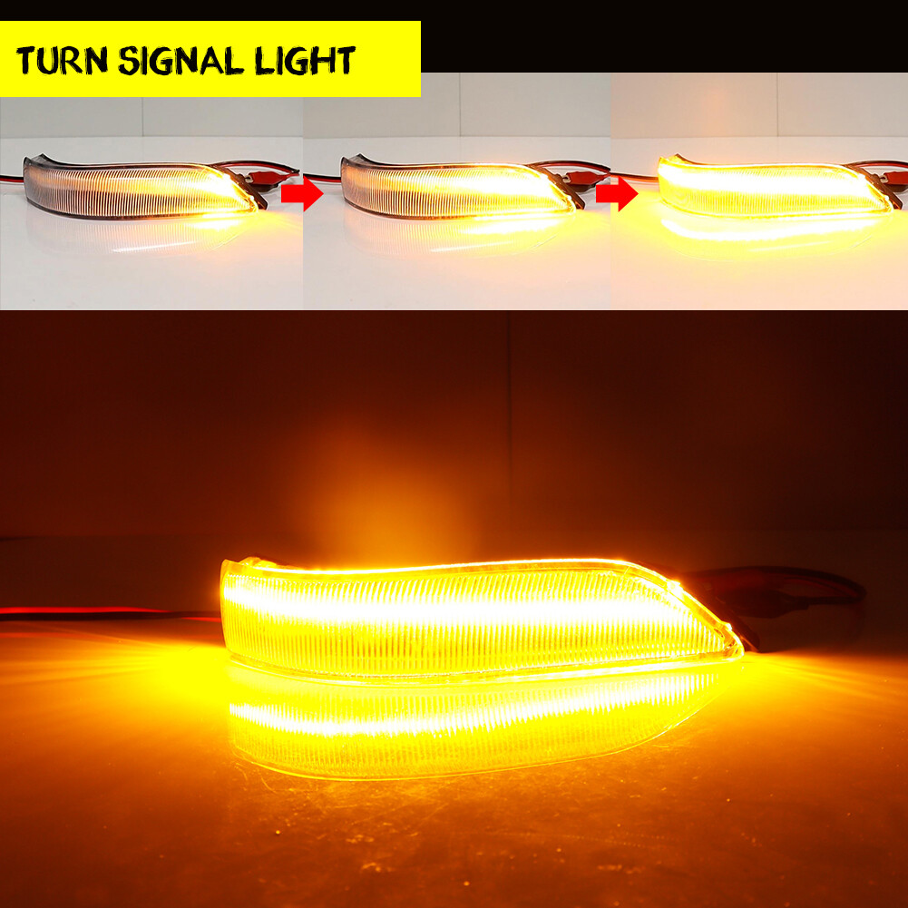 Sequential Amber Mirror LED Lights Clear For 08-13 Honda Accord & 06-09 Acura RL