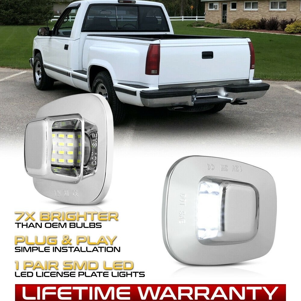 LED License Plate Light 5500K Lamps For C/K 1500 Chevrolet 2500 3500 Pickup USO