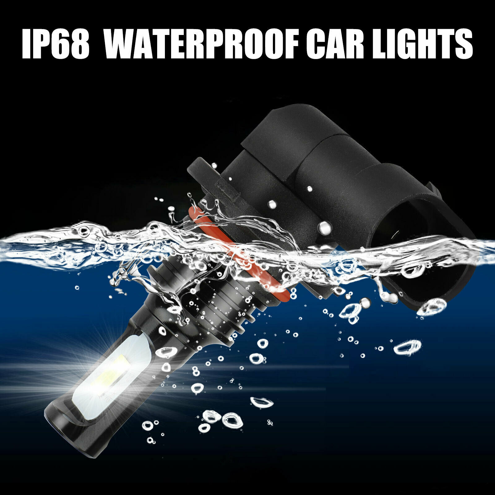 Pair 9140 9145 H10 HB3 9005 LED Fog Light 200W 6000K White Driving DRL Bulb