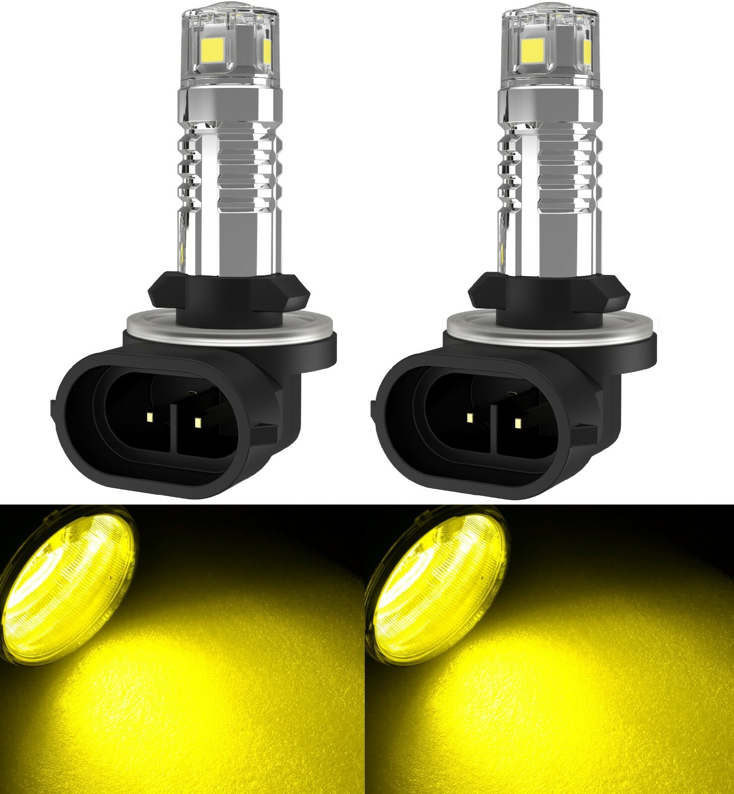 LED 20W 881 H27 Yellow Two Bulbs Fog Light Replacement Upgrade Lamp Stock Fit OE