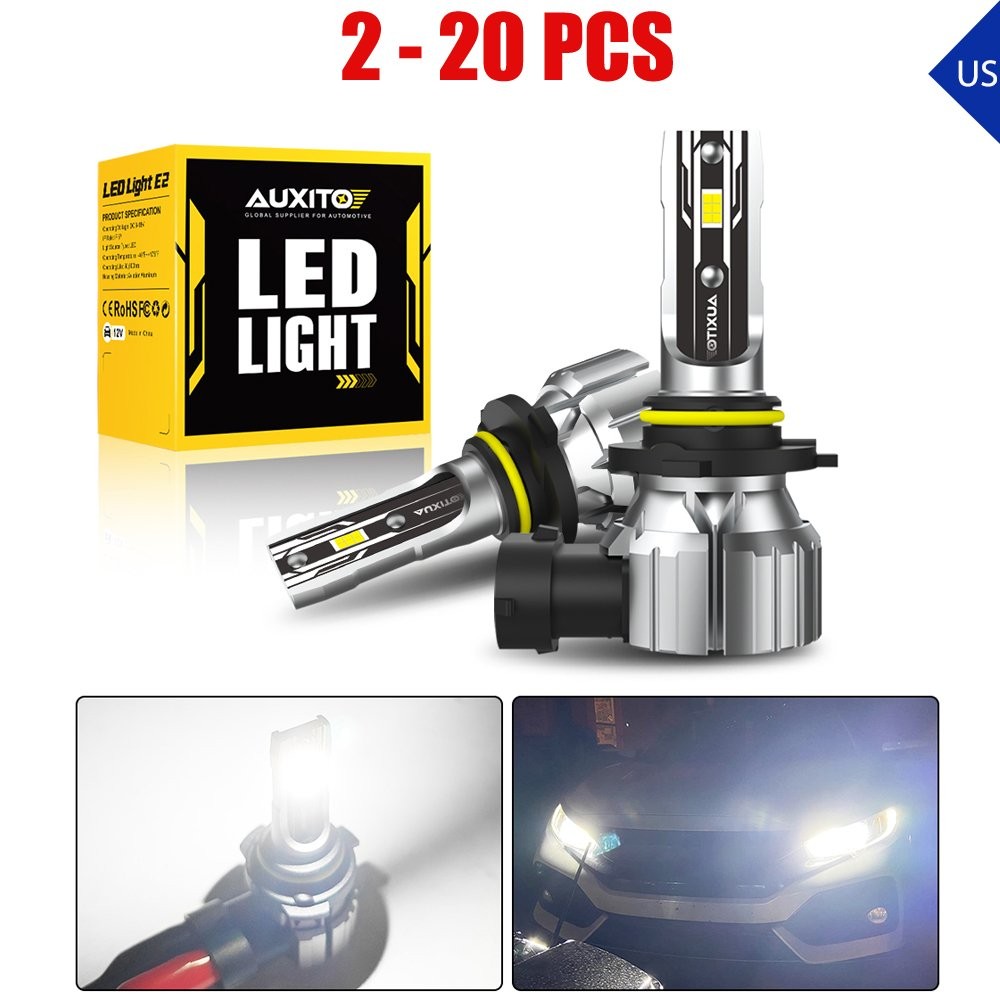 2-20 AUXITO 9006 HB4 LED Headlight Bulb Kit High-Low Beam 6500K White New Canbus