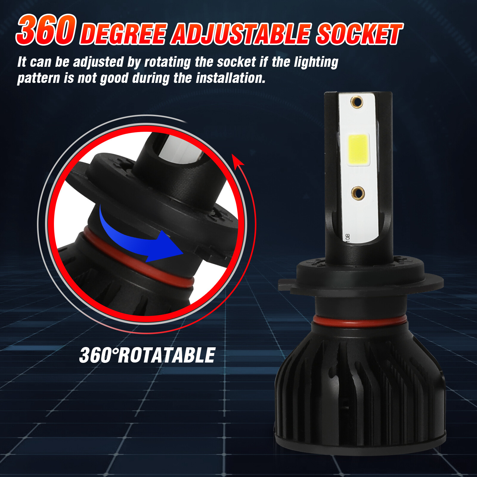 H7 H11 LED Headlight High Low Beam 50W 7000LM Bright White Replace Bulbs 4Pcs