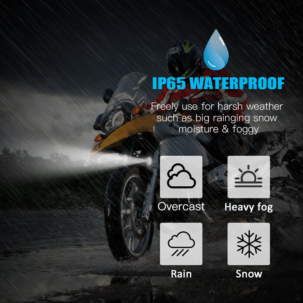 2x Black Aviation Aluminum Alloy Waterproof Motorcycle LED Spotlights 60W