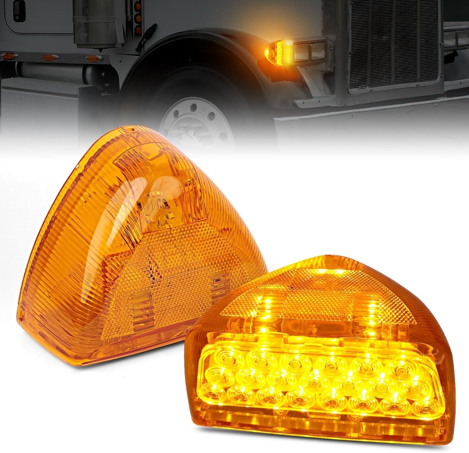 2Pcs 31 LED Turn Signal Triangle Light Replacement for Peterbilt 379 357 359 …