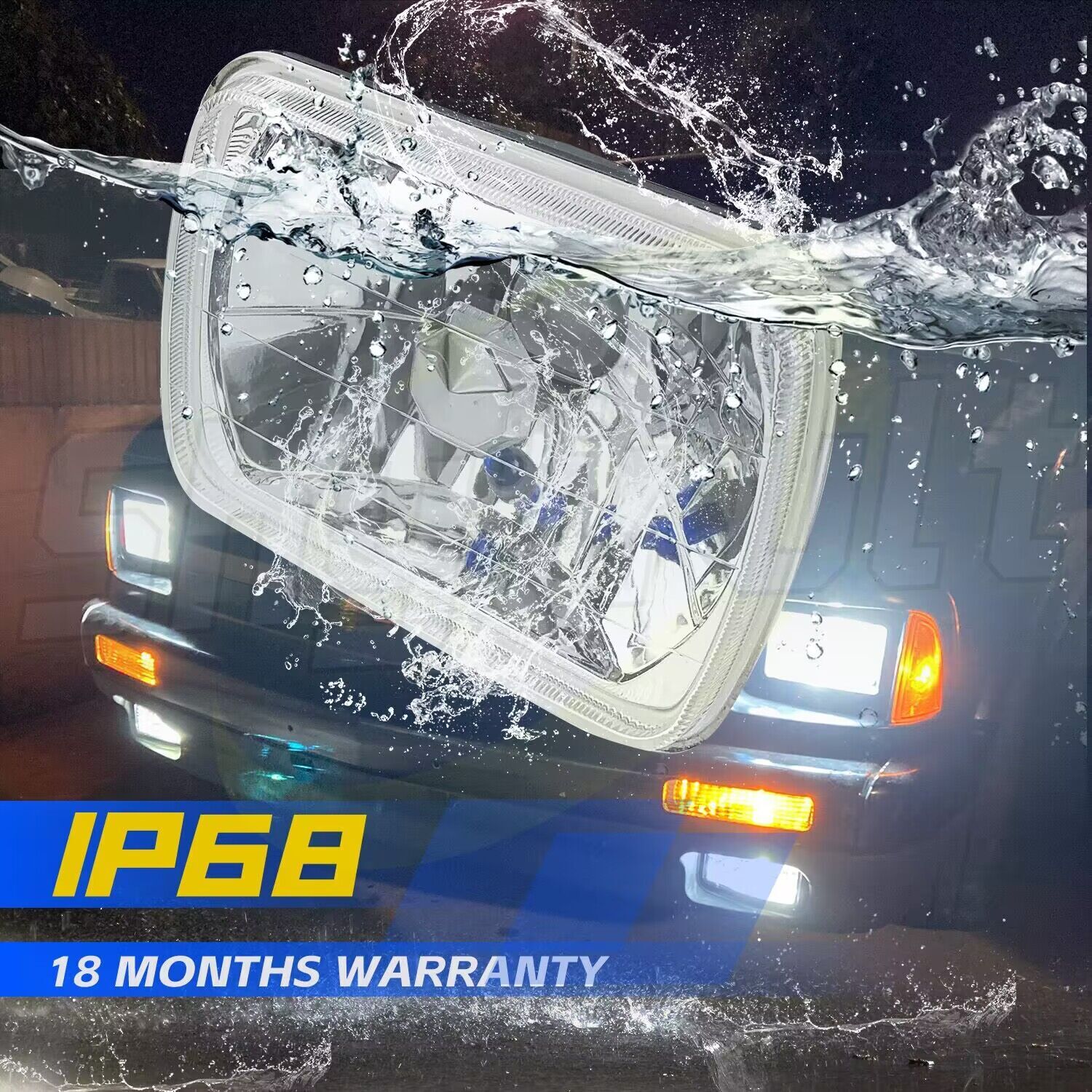 4PC 4×6″ LED Headlights Hi-Lo Beam H4656/4651 For Kenworth Peterbilt 357 379 378