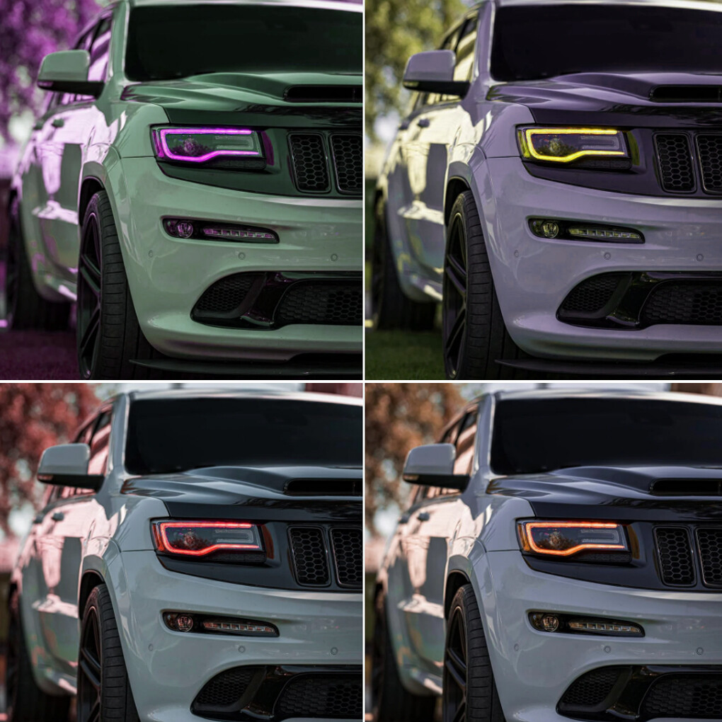 For 2014-2021 Jeep Grand Cherokee Headlight Bluetooth APP RGBW LED DRL Board