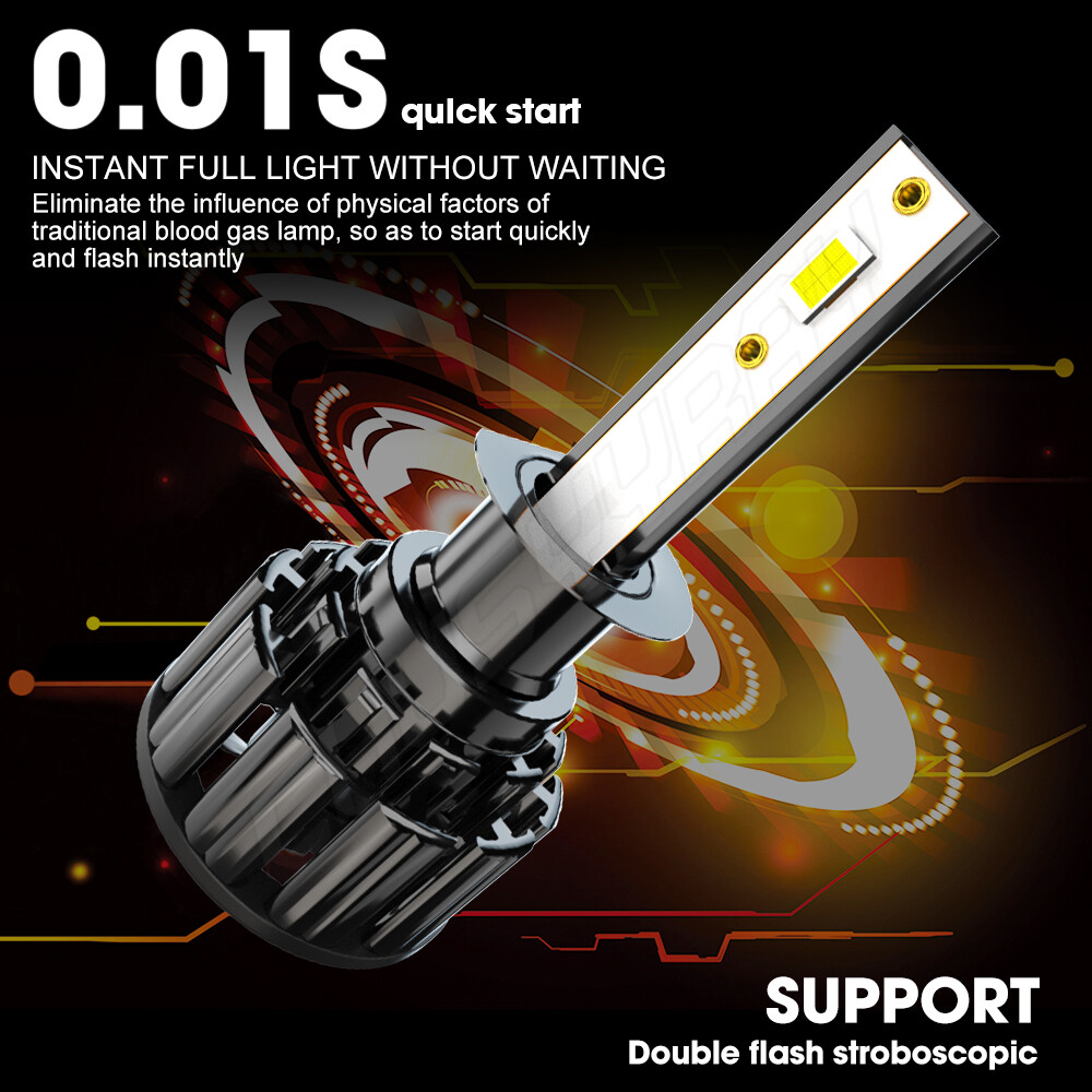 2Pcs NEW CSP LED Headlight Bulbs Super power combo For BMW E30 E34 E24 E36 E38