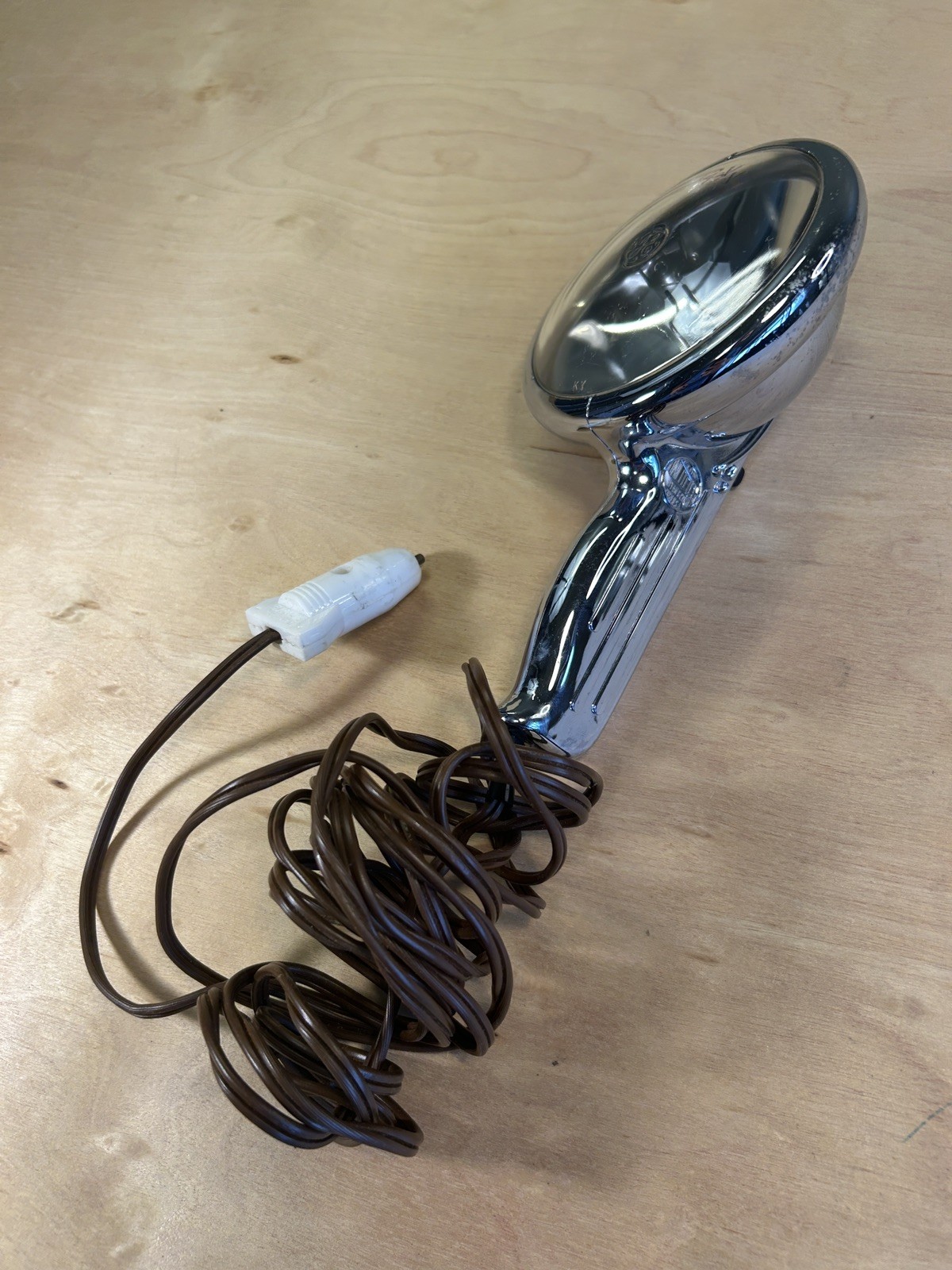 Vintage Unilite Unity Handheld Spotlight 12V Chrome & Glass GE 1960’s