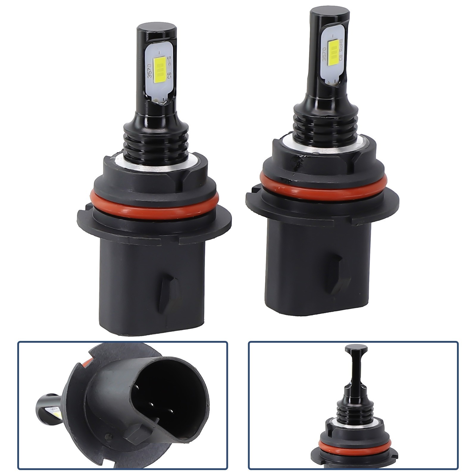 LED Car Headlights Internal Drive Single Beam White Light 2Pcs 50000hrs