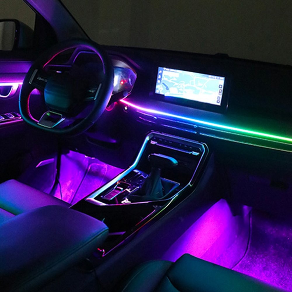 18 in1Car LED Ambient Light Strip APP Remote Atmosphere Interior LED Acrylic RGB