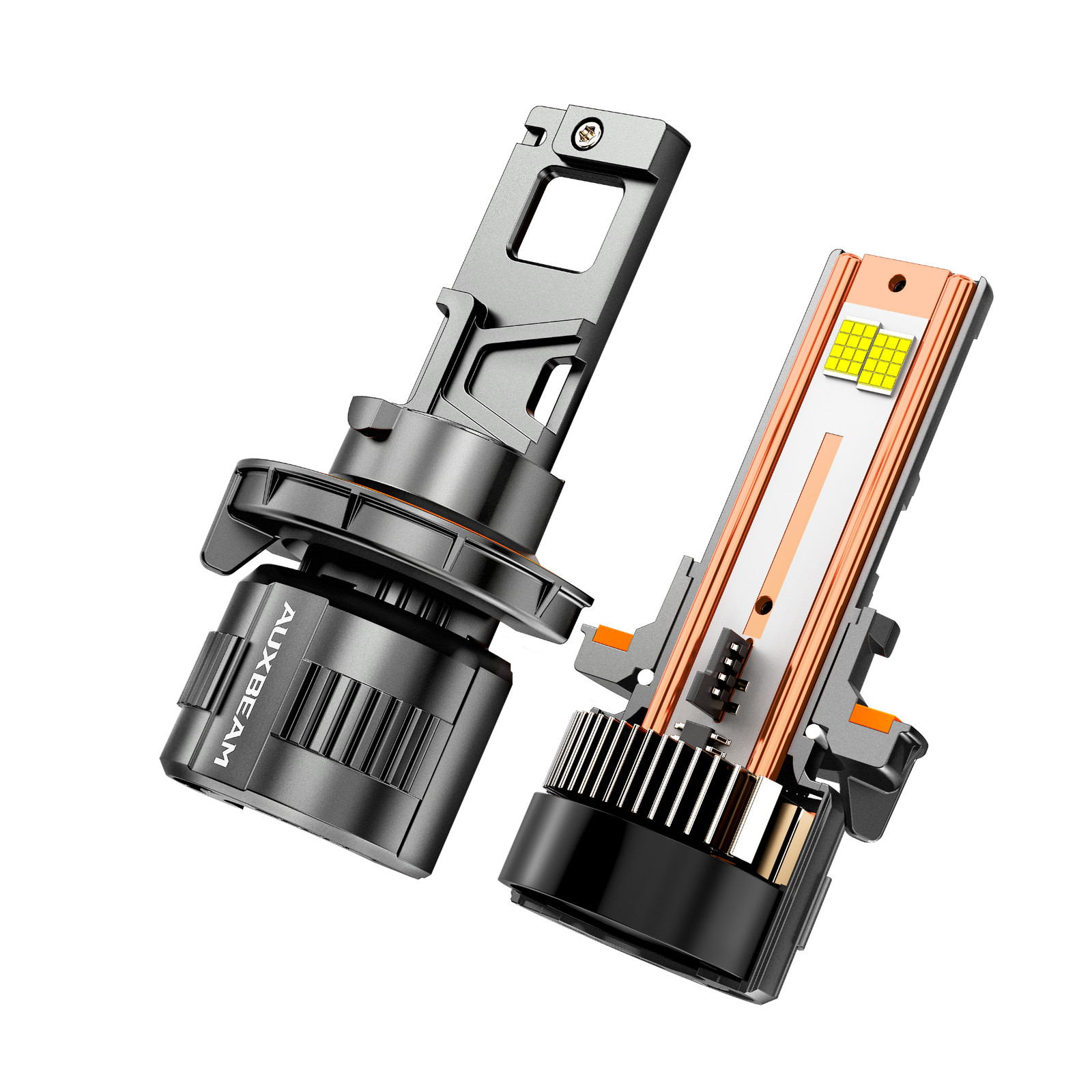 AUXBEAM H13 9008 LED Headlights High Low Beam White 130W 32000LM Canbus 12V/24V