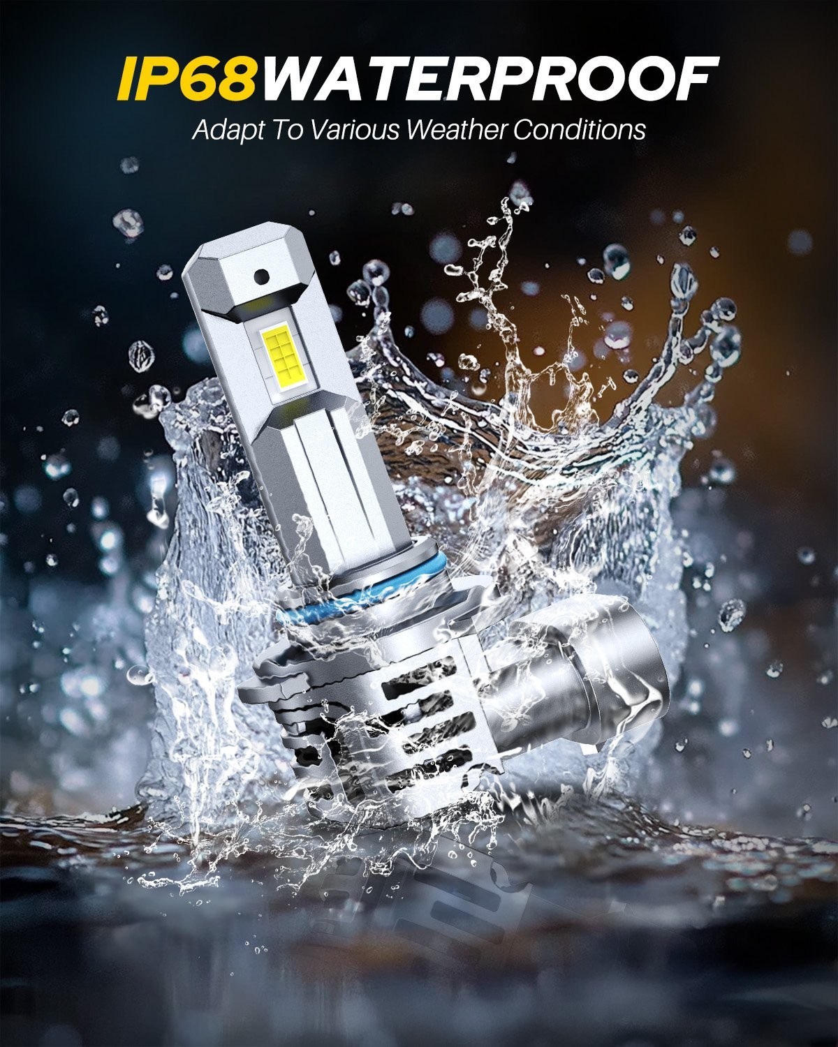 4x AUXITO 9005 H11 LED Headlight Bulbs Conversion Kit High Low Beam Bright White