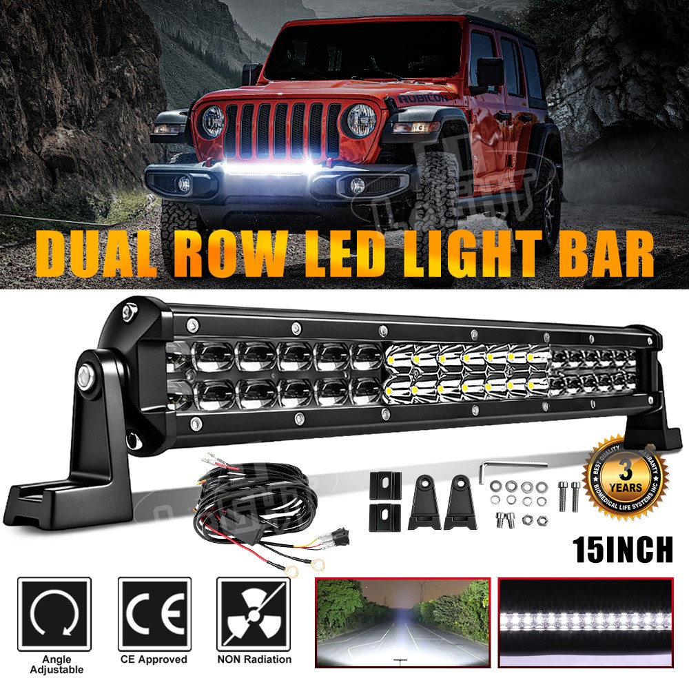 15″20″24″28″33″42″48″ Dual Row LED Light Bar Spot Flood Combo Offroad Truck 4WD
