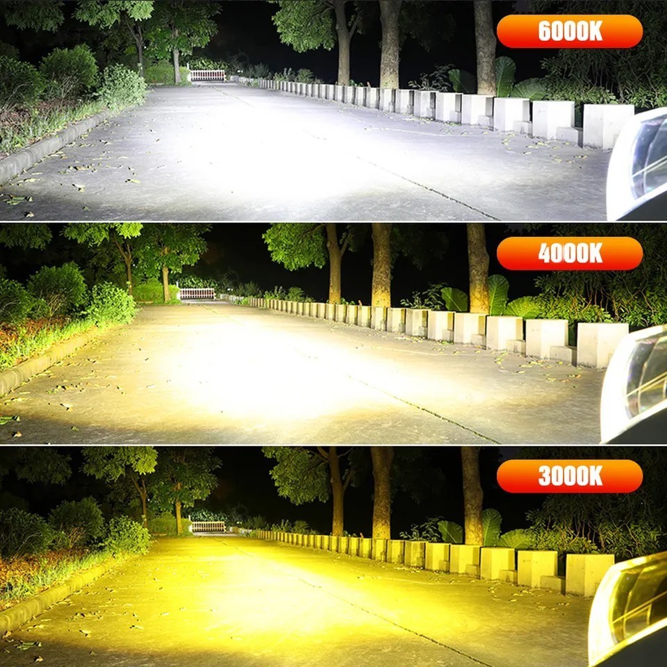 X-7SEVEN 9005 HB3 LED Headlight Bulbs Kit High Beam 3K / 4K / 6K 3-Color Switch