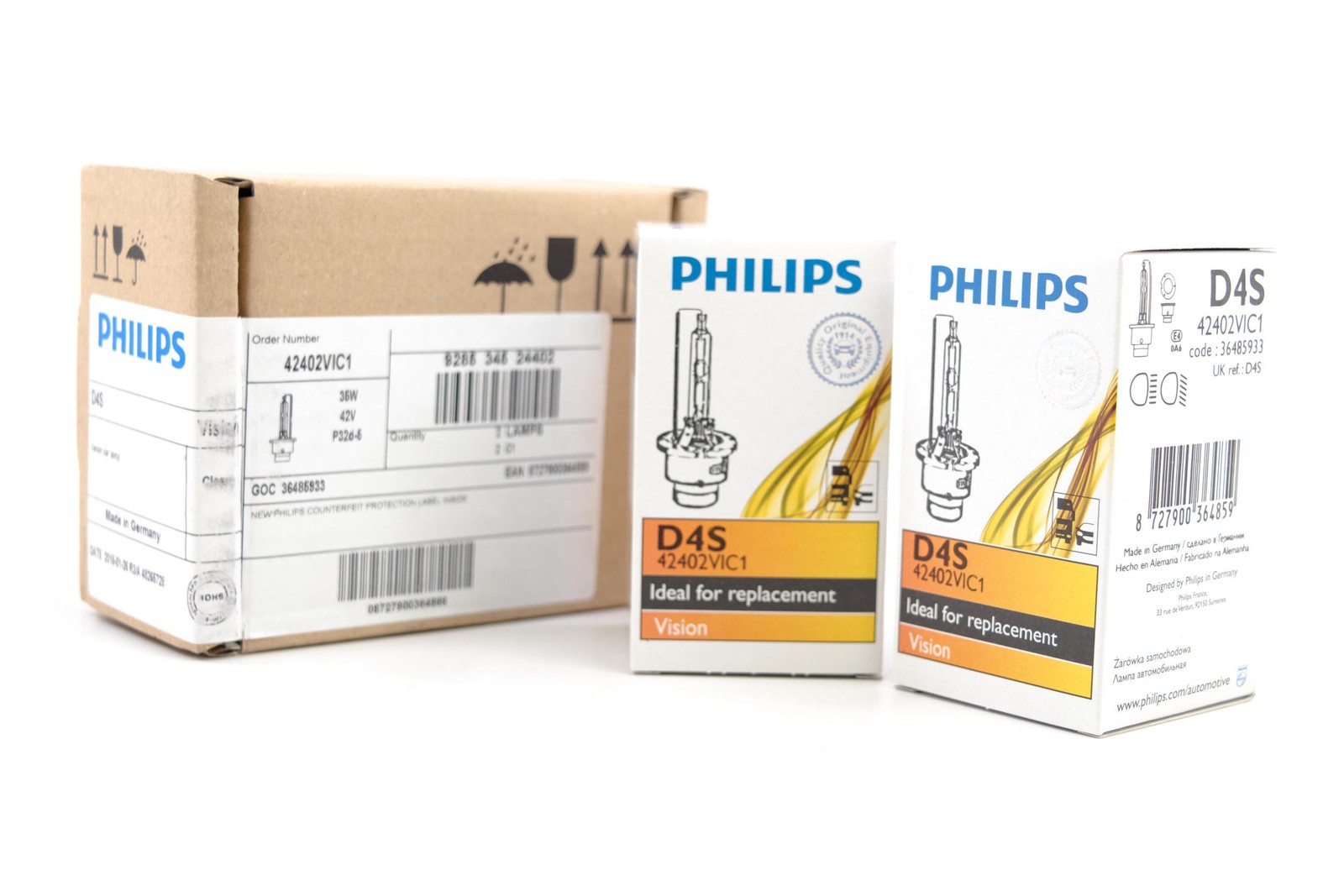 Philips B930 D4S 42402 XenEco 4300K HID Bulbs White 35W 3,200lm Single