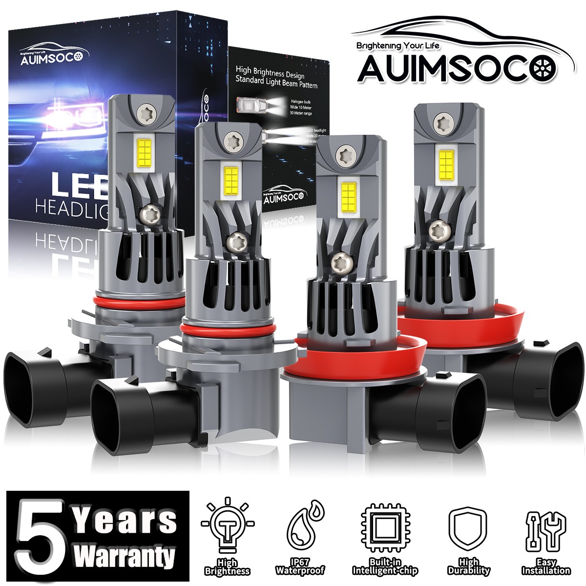 For Honda Odyssey 2011-2021 LED Headlights Kit Bulbs Super Bright White 72000LM