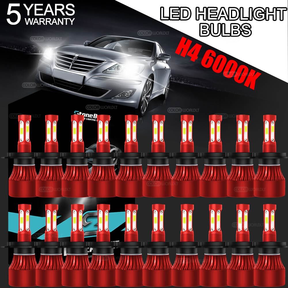 Whosesales 20PCS H4 LED Headlight Bulbs Kit High&Low Beam 6500K Bright White