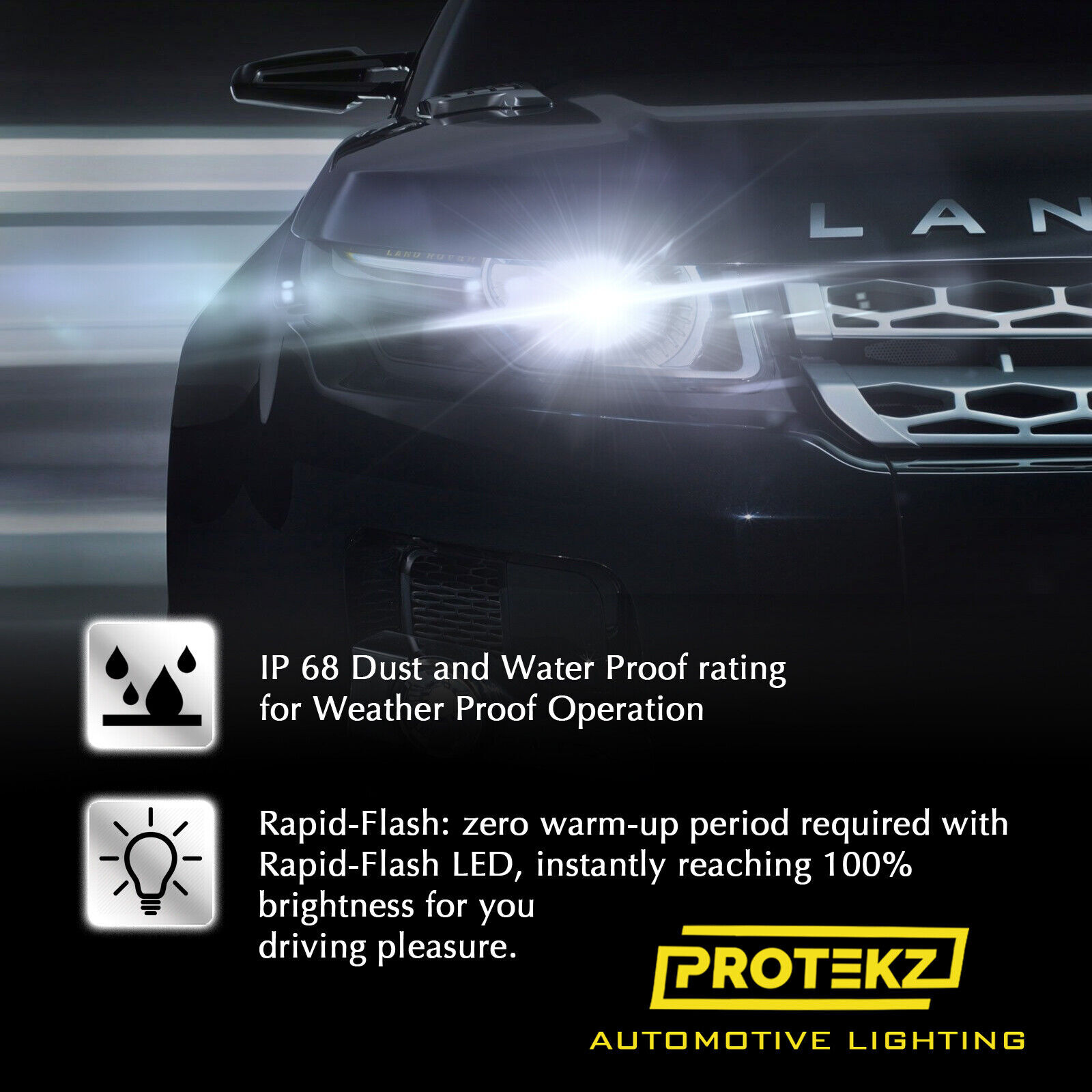 LED Fog Light Kit Protekz H8 6000K 1200W for 2014-2015 Infiniti QX50 Bulb