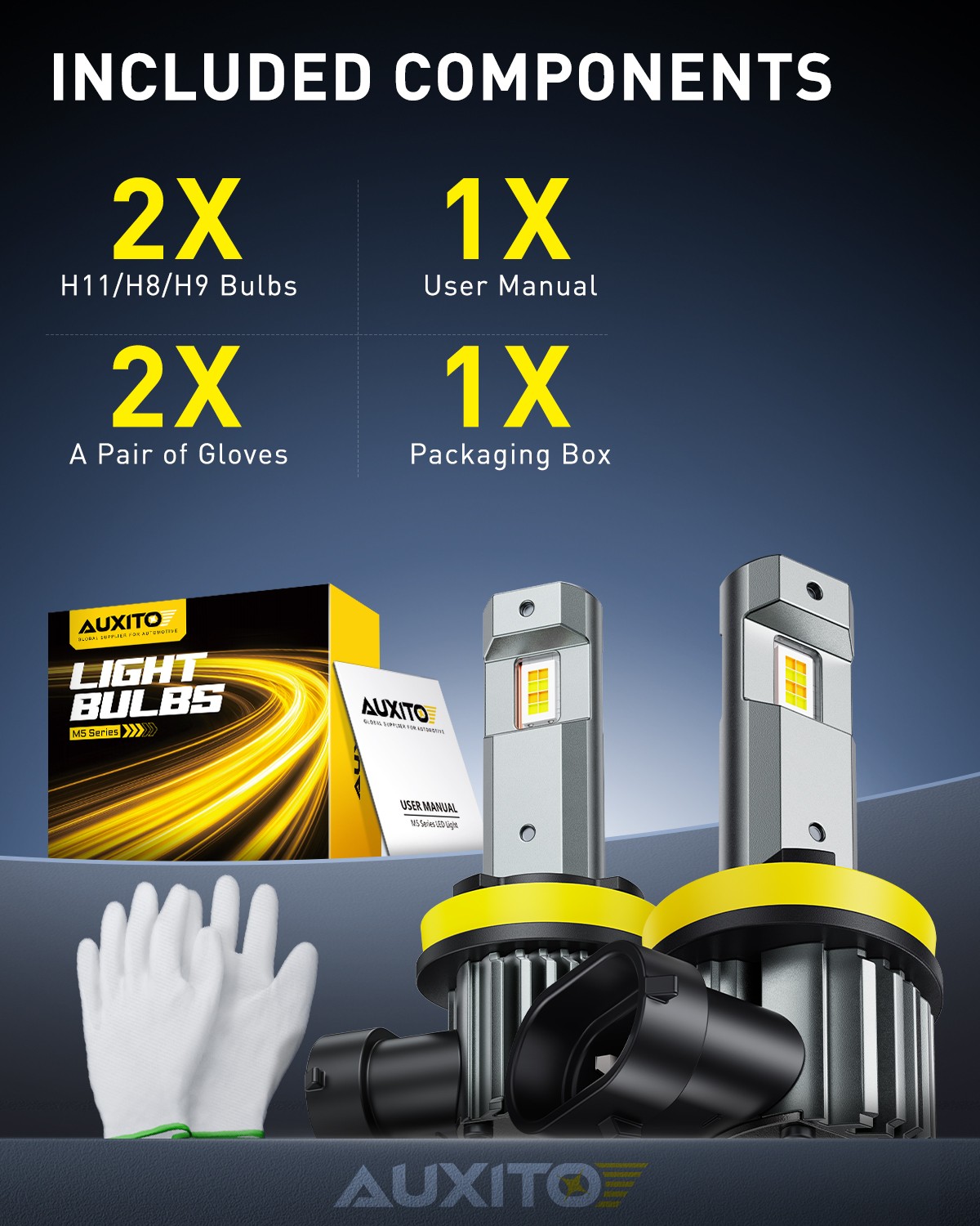AUXITO 9005+H11 LED Headlight Bulb Kit Low Beam Super Bright White 6500K 4-20x