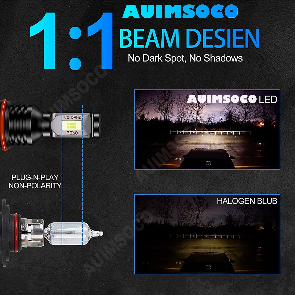 Super Bright Cold White 9005 9006 880 LED Headlight Hi-Low Beam Fog Light Bulbs