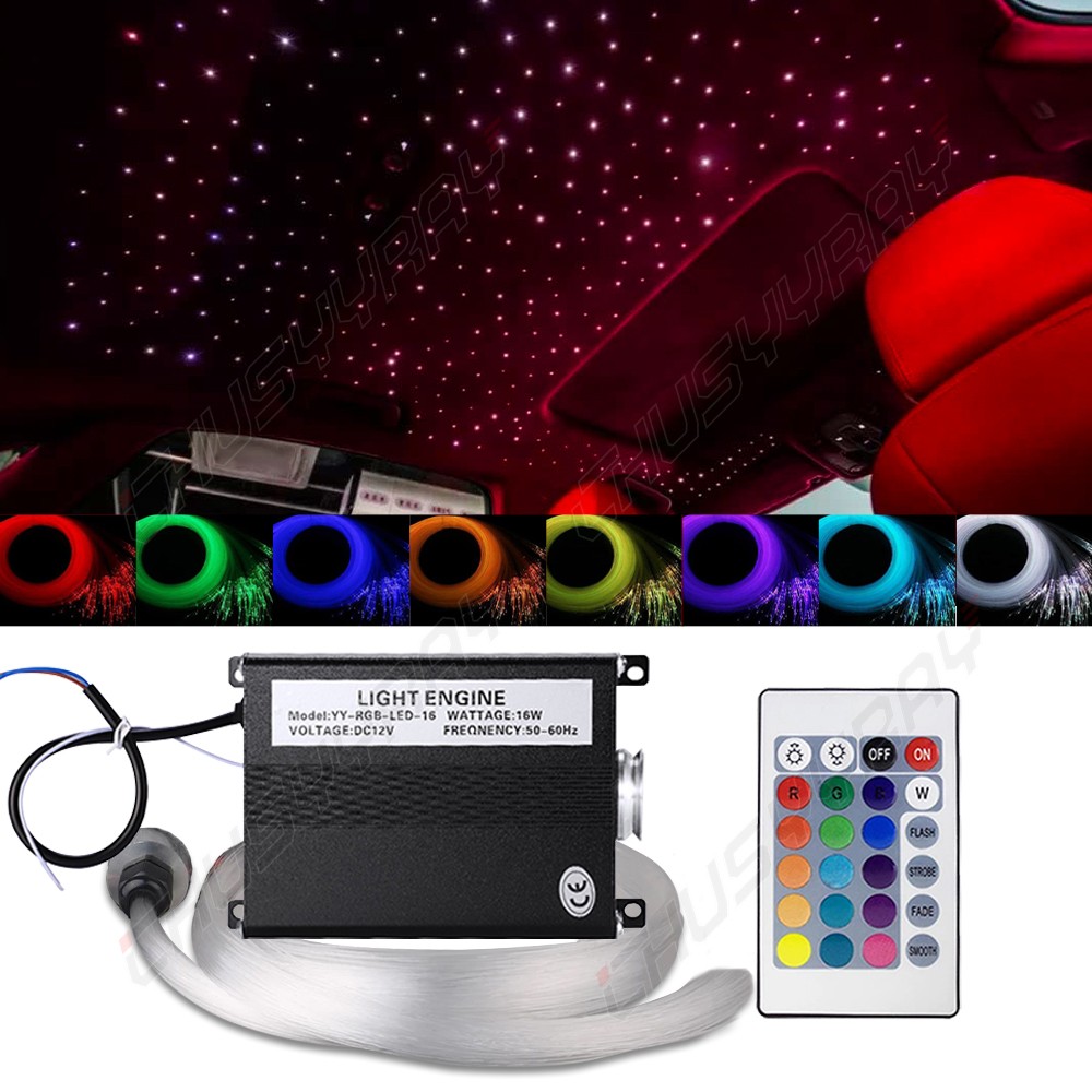 RGBW LED Car Headliner Roof Ceiling Star Light Kit Control 300x Fiber Optic