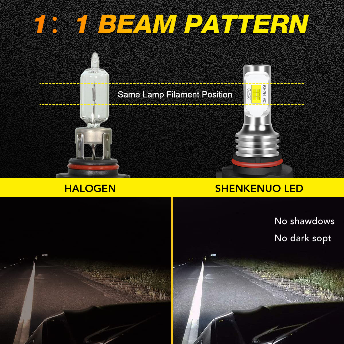 6X 9005+9006+9006 LED Headlight High Low Beam Light + Fog Light Bulbs Kit Bright