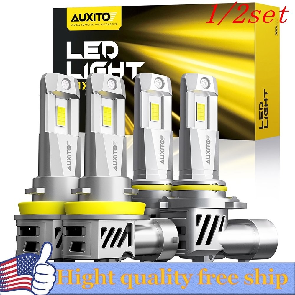 AUXITO H11 9005 LED Headlight Brighter Bulb Kit 5200LM HIGH/ LOW Beam 6500K 4/8x