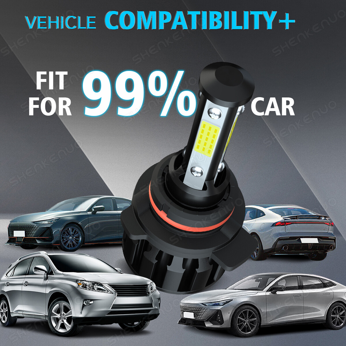 For Buick Envision 2016-2019 Combo 9012 H11 LED Headlight + Fog Light 6000K Bulb