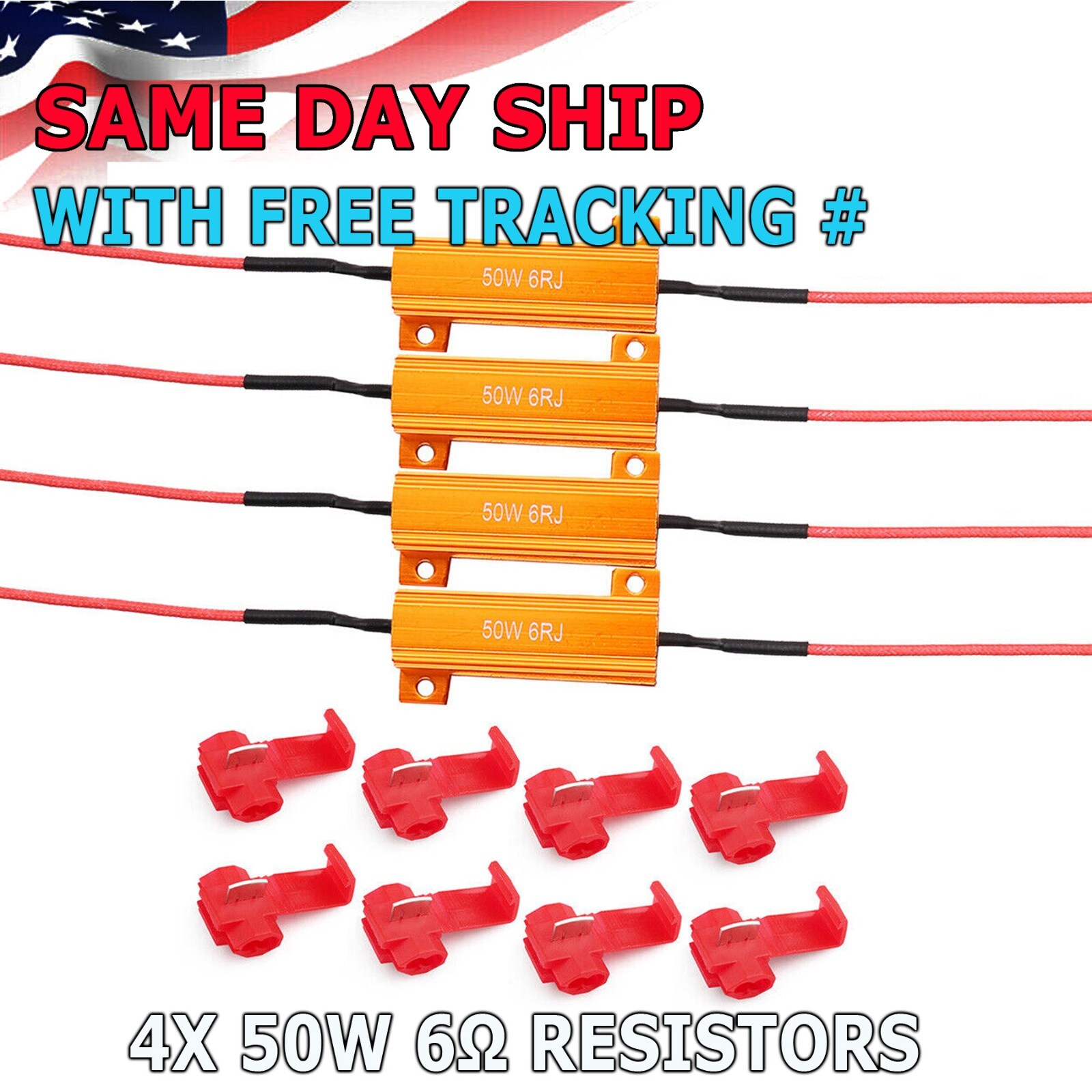 4X Load Resistor 50W 6RJ 6ohm LED Decoder FIX Hyper Flash Turn Signal Blinker