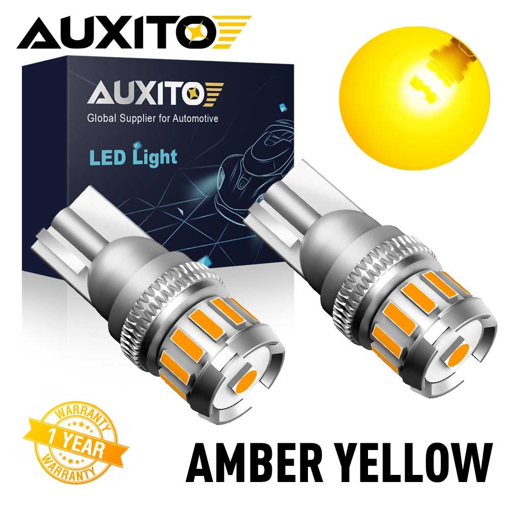 3000K Amber LED Front Sidemarker Lights 168 192 194 2825 T10 Replace Halogen 2x