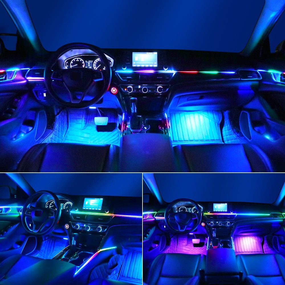 6 in1 RGB Symphony Car Atmosphere Interior LED Acrylic Guide Fiber Ambient Light