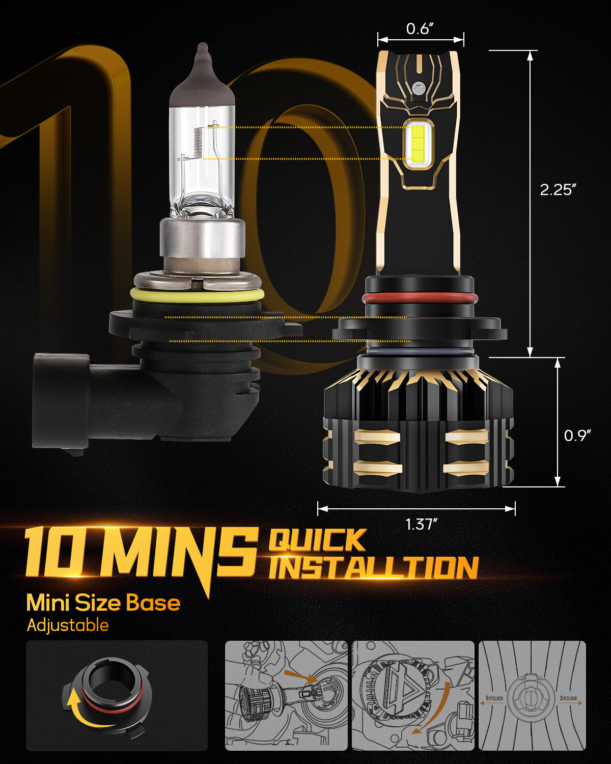 AUXBEAM Canbus LED Headlight High Low Beam Fog Bulb For Buick LaCrosse 2005-2013