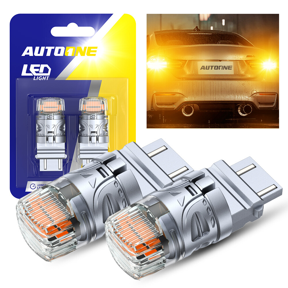 CANBUS 3157 3156 LED Bulbs Amber Yellow with Built-in Resistor Turn Signal Light