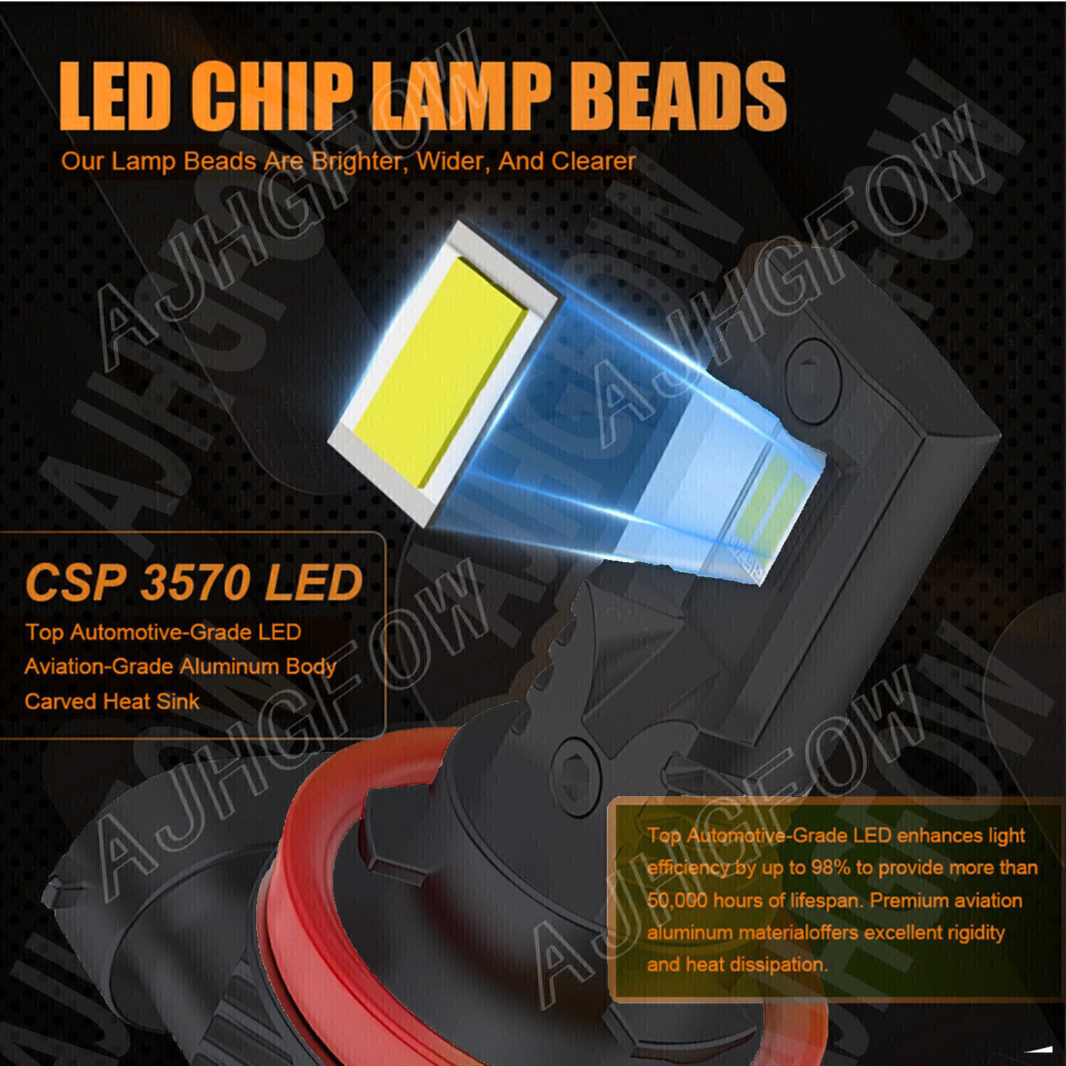 H11 9005 LED Headlight High Low Beam Bulbs Ultra Bright Kit 6000K White 72000LM
