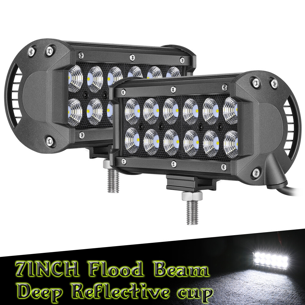 Dual Row LED Light Bar Pods 4″/7″/12″/20″/28″ Spot Flood Offroad Truck Driving