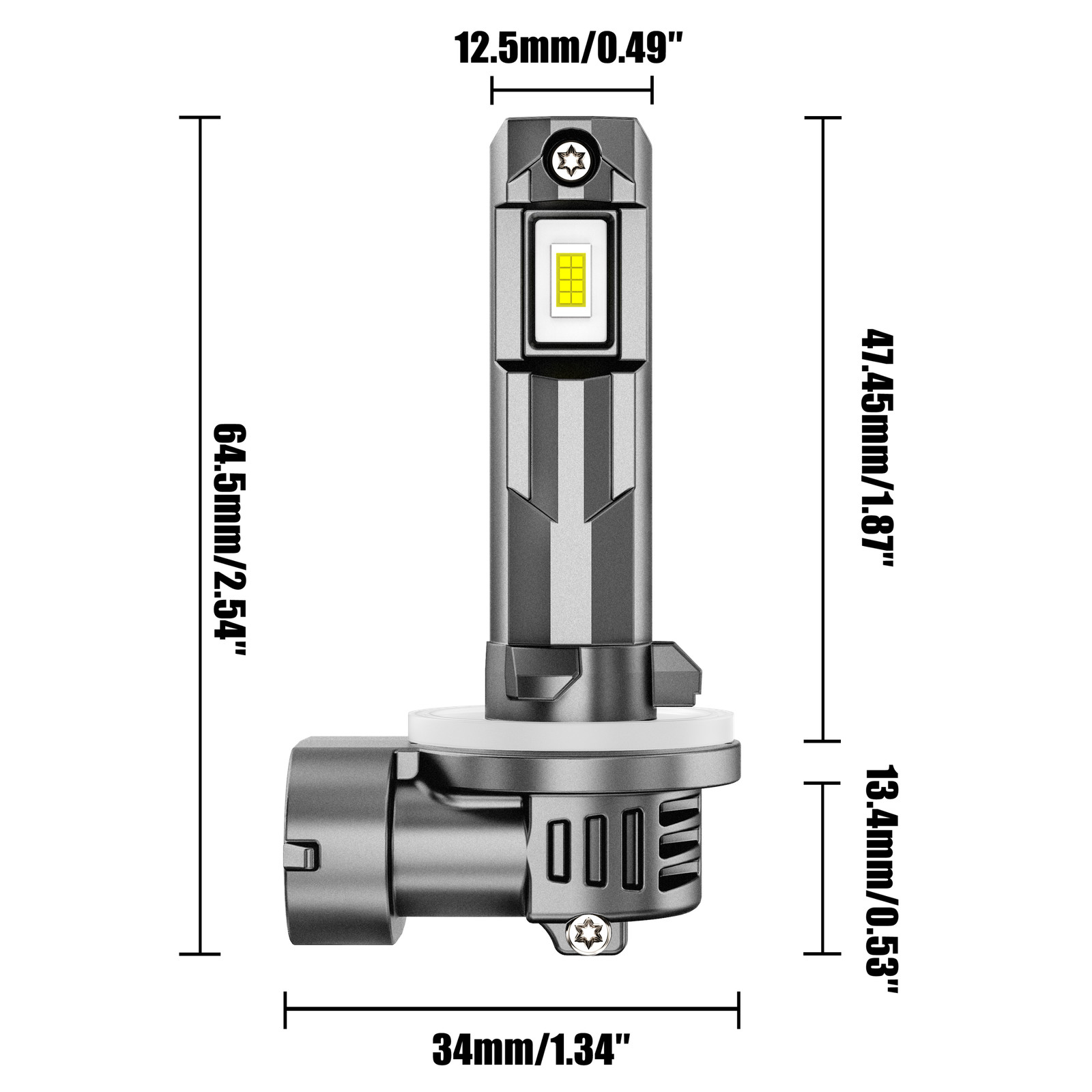 AUXBEAM 881 LED Fog Light Driving Bulbs 862 886 889 894 896 898 Yellow 3000K 2x