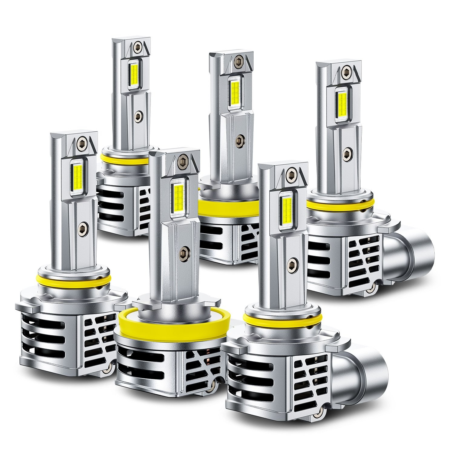 9005 9006 H11 LED Combo Headlight Bulbs Kit High Low Beam 6500K White 33000000LM