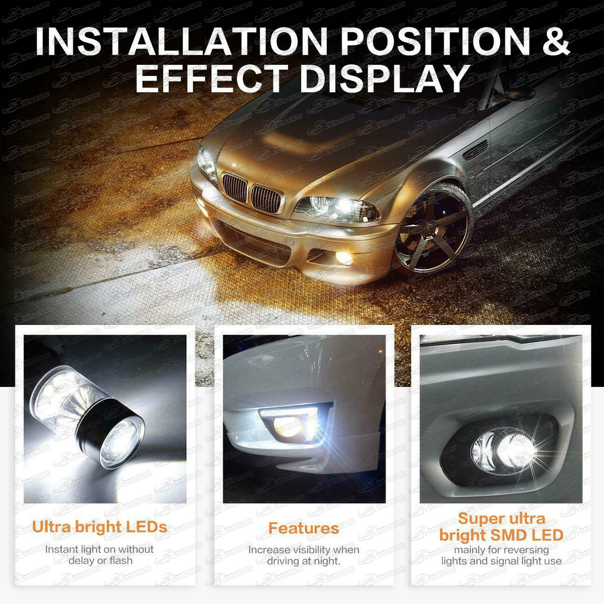 For GMC Sierra 1500 2500HD 3500HD 2008-2019 LED Fog Light Bulb 5202 6000K White