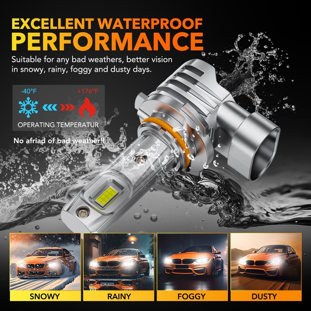 4/8/12X 9005 H8 H11 LED Combo Headlight Kit Bulbs 6500K Cool White High Low Beam