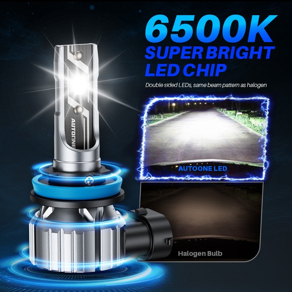 AUTOONE H11 LED Bulbs Headlight Low Beam 6500K Super Bright Plug Play 1:1 EAAE