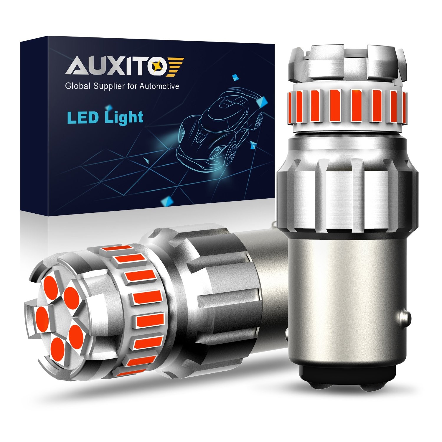 AUXITO LED Brake Stop Light Tail Bulbs 1157 7528 2057 Red Super Bright 2PCS