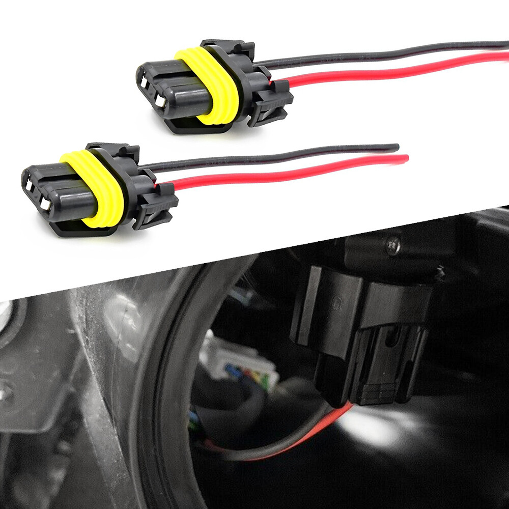 H11 Wire Pigtail Female S Two Harness Light Head Low Beam Socket Connector Plug