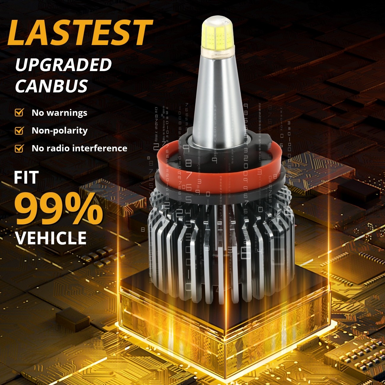 8-Sides H11 LED Headlight Super Bright Bulbs 3000000LM 6500K White High/Low Beam