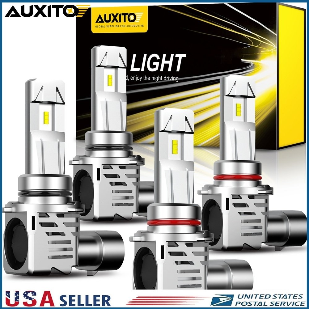 AUXITO 9005 9006 LED Combo Headlight Bulbs High Low Beam Kit 6500K White 24000LM